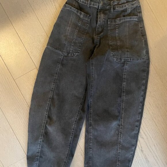 Barrel Jeans High Waisted Wide Leg Boyfriend Denim Jeans - Picture 2 of 5